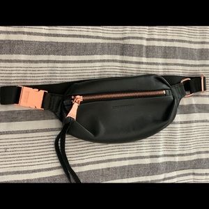 Black All leather Belt pack by Aimee Kestenberg